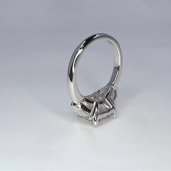NWOT Asscher & Trillion Moissanite Ring in 14K White Gold - Picture 7 of 8